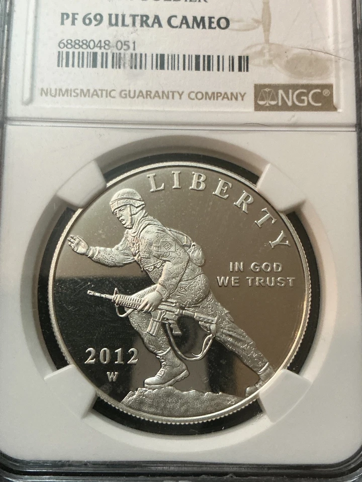 2012 W INFANTRY SOLDIER - $1 - NGC PF69 UC - SILVER COIN - BROWN LABEL - Image 2 of 4