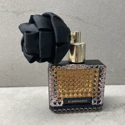 Victoria's Secret Scandalous Eau de Parfum 1.7 fl oz Black Rosette Puffer used