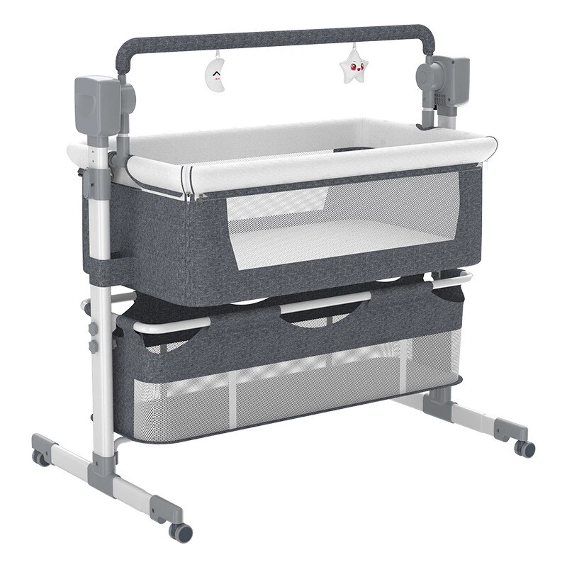 Cama de bebé portátil cuna eléctrica cama de empalme plegable cabecera de bebé recién nacido B Foto 3 de 4