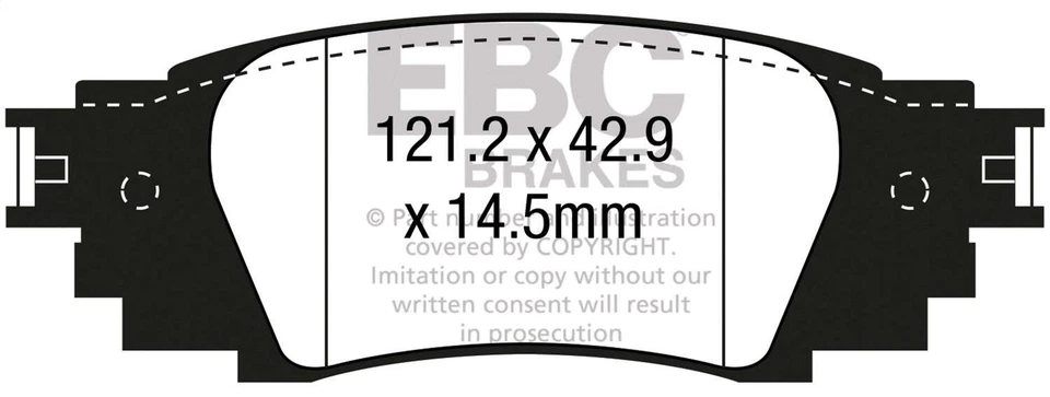 Pastillas de freno traseras EBC DP43080R Yellowstuff para Lexus ES250 2021-2024 Foto 3 de 4