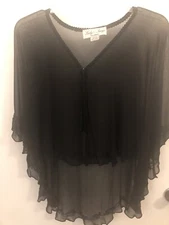 Beaded Ladies Image Black Beaded Wrap Shaw, Cape One Size