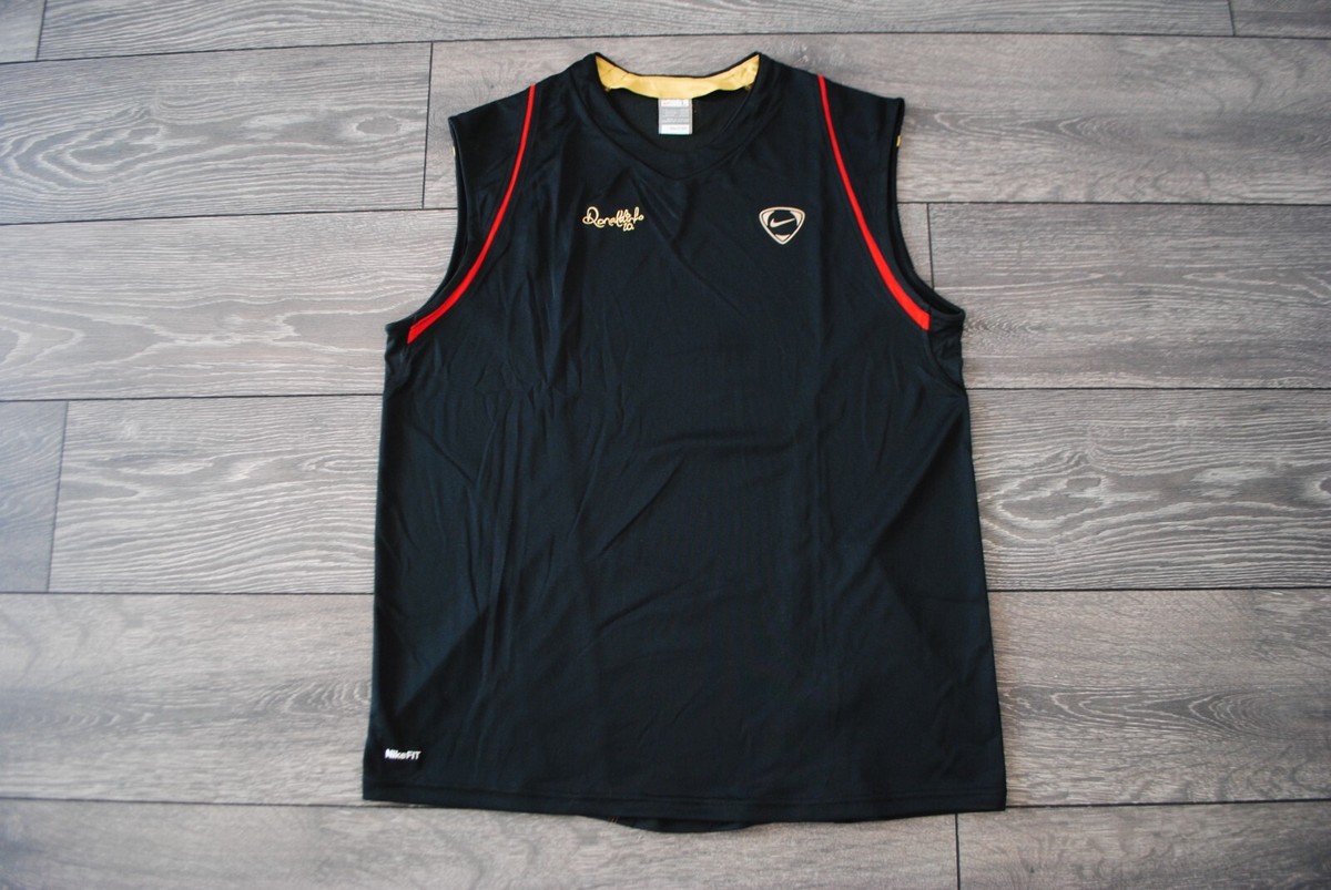 VINTAGE NIKE TEAM RONALDINHO VEST SLEEVELESS SHIRT BLACK Y2K