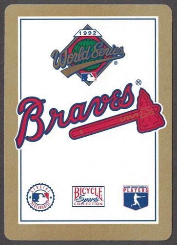 1992 Bicycle Atlanta Braves World Series Playing Cards - You Pick Your Favorites - Picture 13 of 113