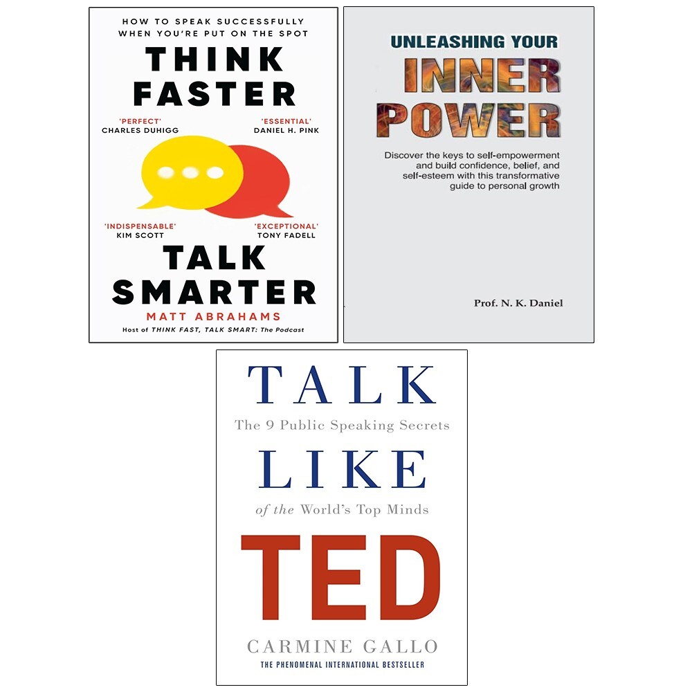 Think Faster Talk Smarter,Talk Like TED,Unleashing Your Inner Power 3 Books Set