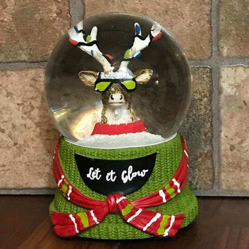Let It Glow Reindeer Sunglasses Lights Christmas Musical Snow Globe Toyo - Picture 2 of 5