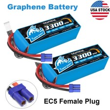 2pcs Yowoo 22.2V 3300mAh EC5 150C 6S Lipo Battery for RC Airplane Drone Truck US