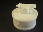 VTG Vallerysthal France Civil War Canon On Drum Milk Glass Box
