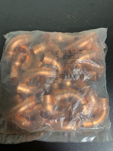 25 - CELLO NIBCO 3/4" LONG TURN COPPER ELBOWS SOLDER**MADE IN CANADA**