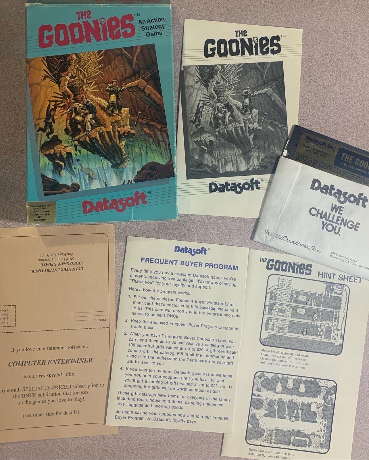 The Goonies Atari/Commodore 64 Puzzle-platform vintage 1985 GAME RARE  43499149560 | eBay