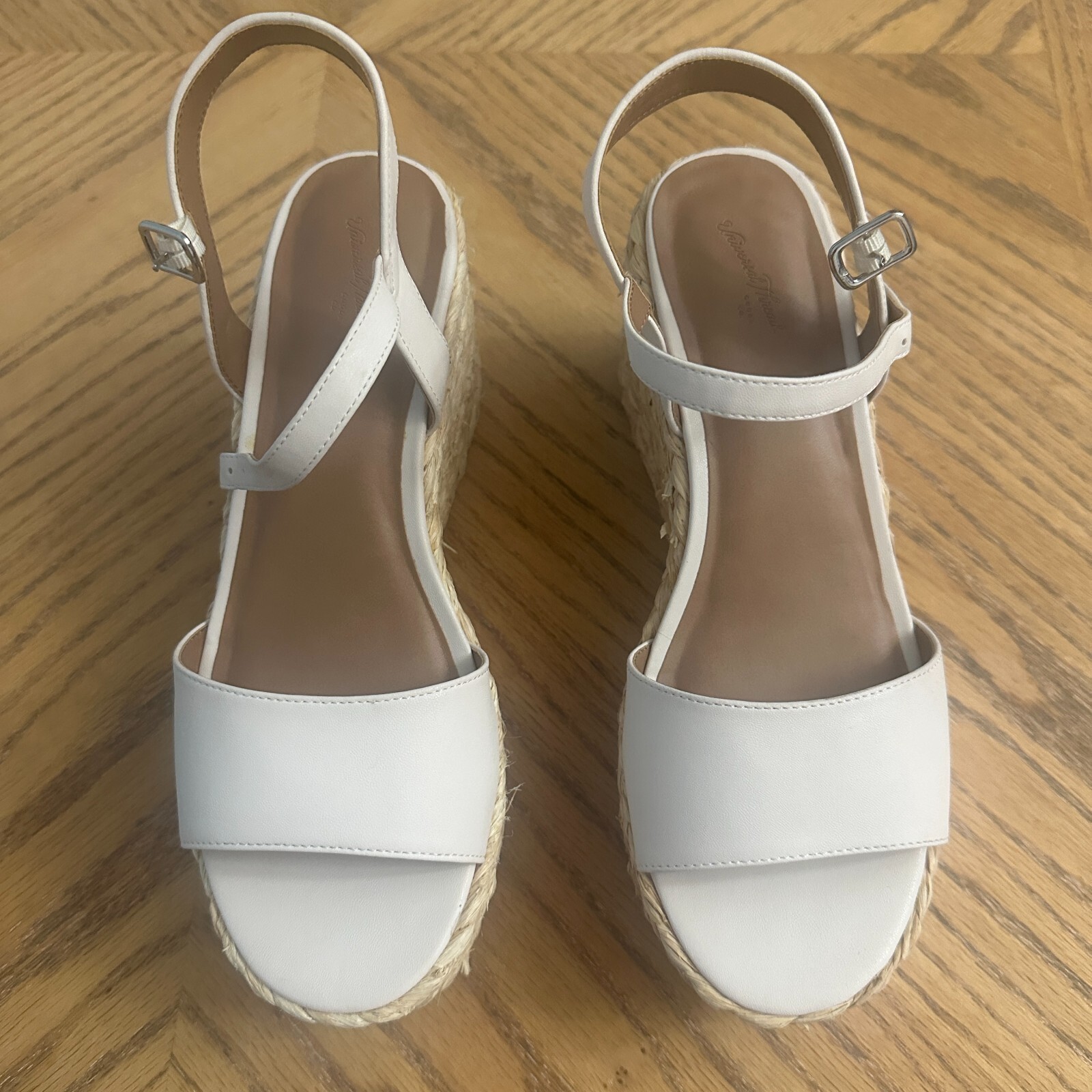 Universal Thread Platform Wedge White Sandals Ank… - image 7