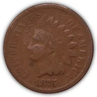 1875 Indian Head Cent Good G Coin #22345