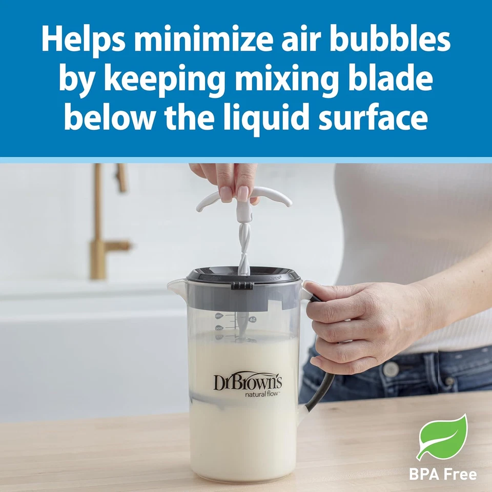 Jarra mezcladora de fórmula para bebés Dr. Brown's con tapón ajustable, tapa de bloqueo y N Foto 4 de 4