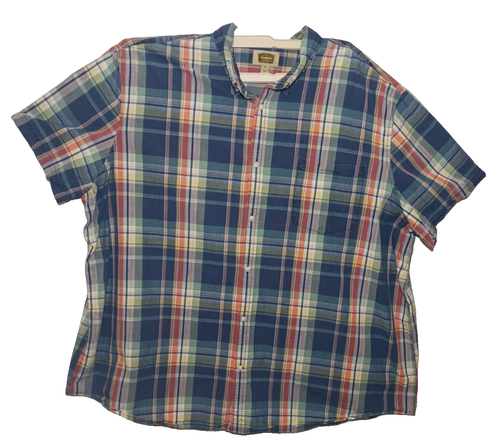 The Foundry Herren Hemd Kurzarm 4XL Mehrfarbig Chambray Knopfleiste