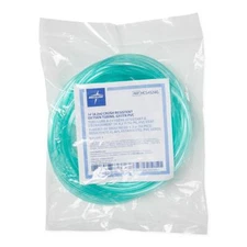 Green Crush-Resistant Oxygen Tubing, 14', Standard Connector, Case of 50