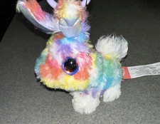 Scruff A Luvs Mini 4" Bunny Rabbit Clip On Stuffed Plush - Multi Pastel Rainbow