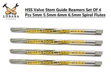 HSS Valve Stem Guide Reamers Set Of 4 Pcs 5mm 5.5mm 6mm 6.5mm Spiral Flutes