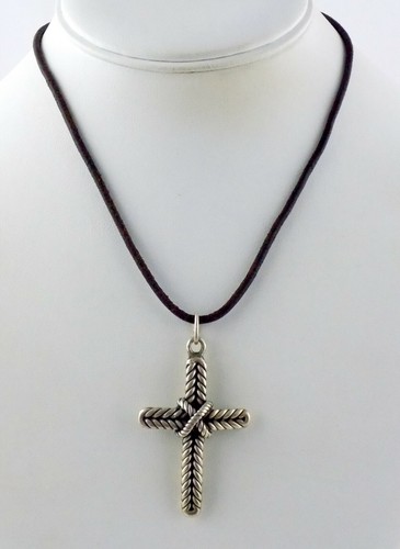 Sterling Silver Clasp Black Cord 