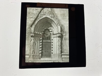 UNBEKANNTE KIRCHENTÜR - Original magische Laterne 3,25 Zoll SCHIEBER
