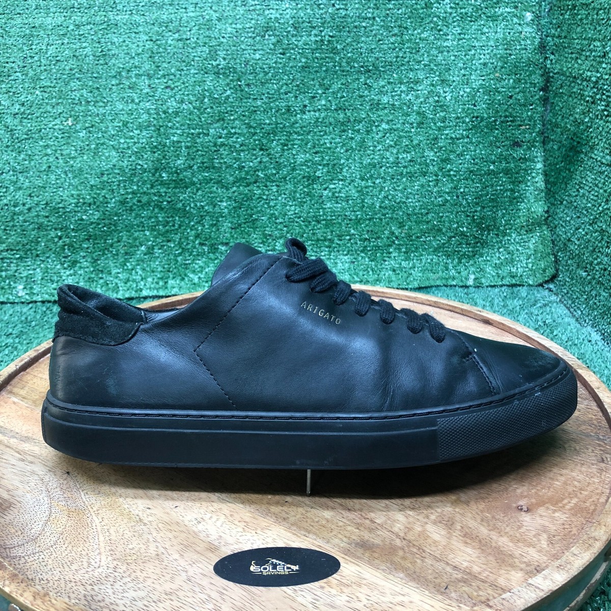 Axel Arigato Mens Triple Black Leather Casual Shoes Sneakers Size