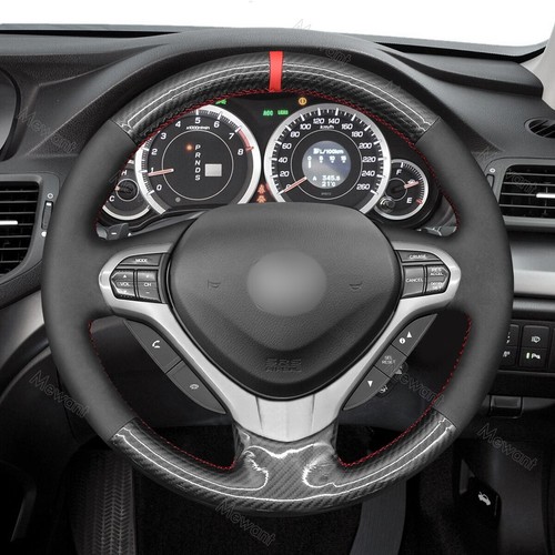 Cubierta de volante envolvente fibra de carbono Alcántara para Acura TSX Sport Wagon A - Imagen 21 de 23