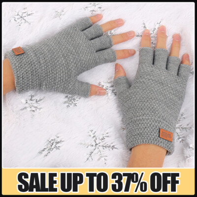 Mittens With Fingers Inside Thermal Knitted Fingerless Gloves For Men & Women – Warm Half-Finger Winter Gloves One Size Warm Gloves - Foto 7