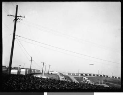 Several lines of cabins within Olympic Village 1932 California Old Photo