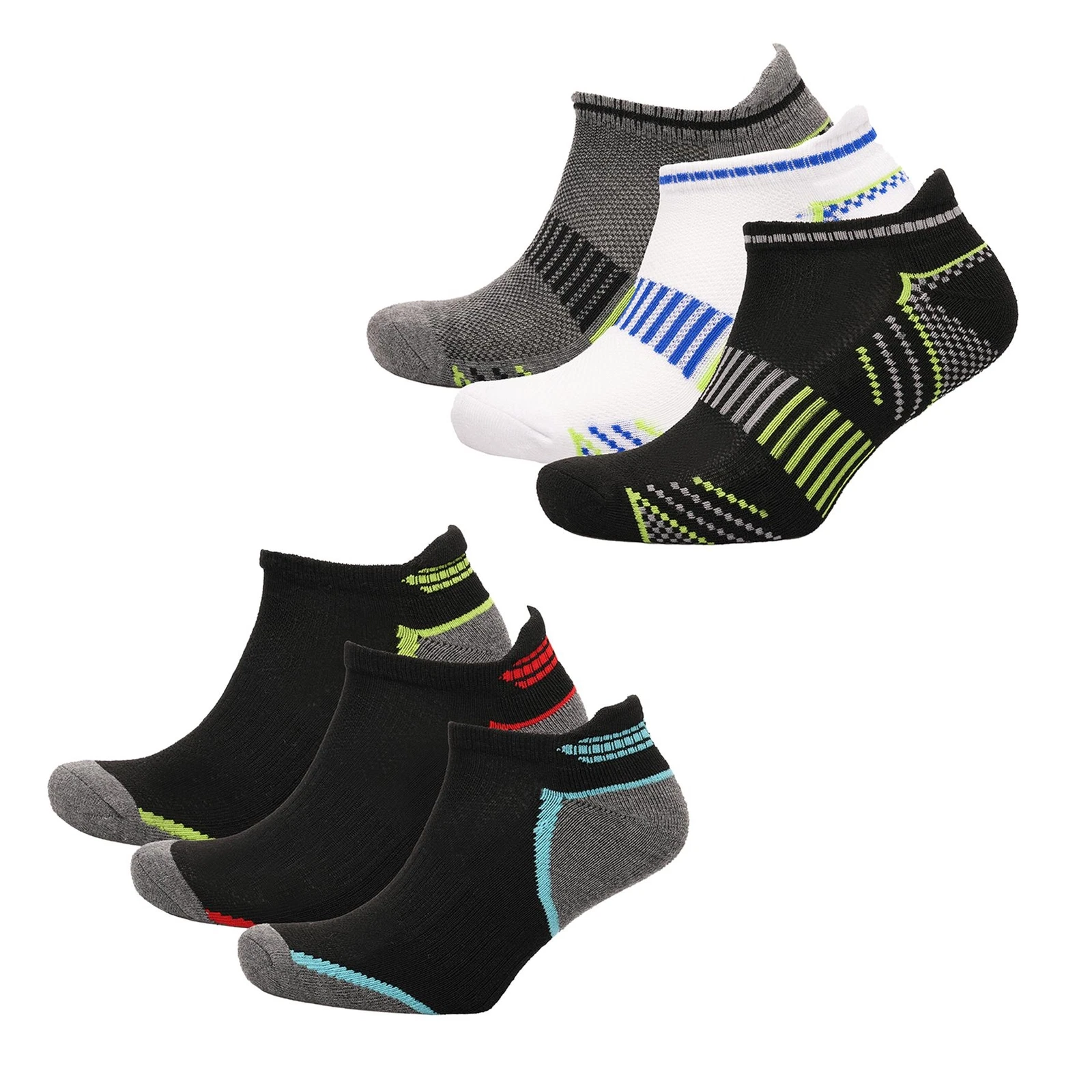 A2Z Mens No Show Trainer 3 Pack Low Cut Heatgear Lighweight And Breathable Socks