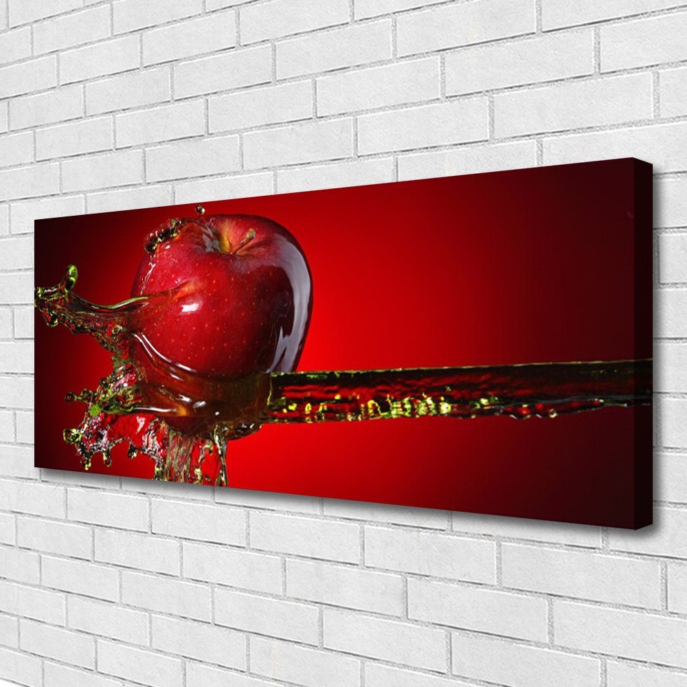 Impression sur toile de fruits multicolores 125x50 cm tableau moderne de pomme et eau pure