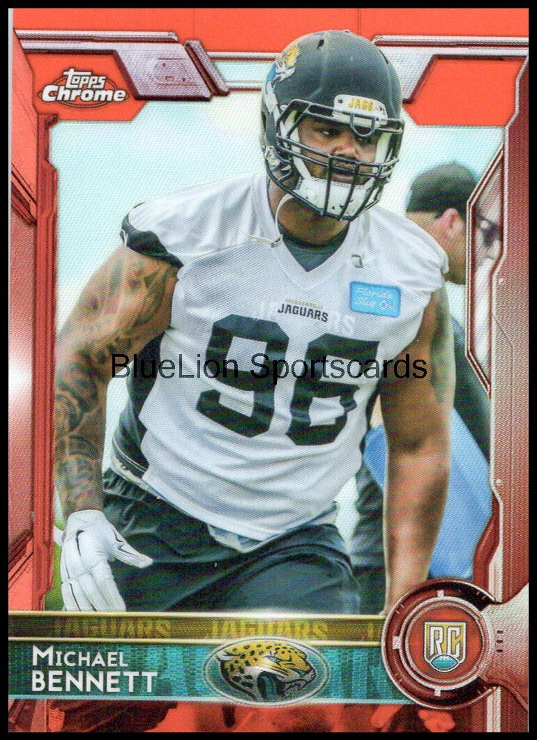  2015 Topps Chrome Orange Refractor Michael Bennett RC