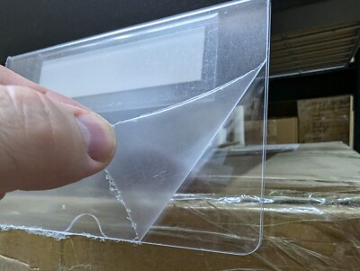 20 x Clear Plastic Data Card Holders 4x6'' Retail Display Self Stick Under Shelf