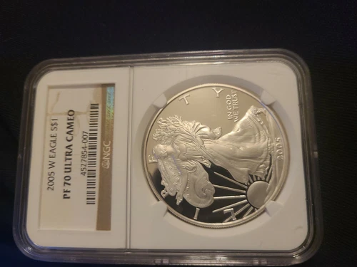 2005 W S$1 Silver American Eagle NGC PF 70 Ultra Cameo 