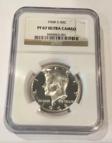 1968-S Silver Kennedy Half Dollar 50C NGC PF 67 ULTRA CAMEO