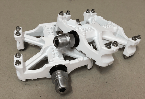 Vintage Old School GT MTB / BMX Bicycle Alloy Pedals 9/16 Flat-Platform WHITE - Picture 4 of 6