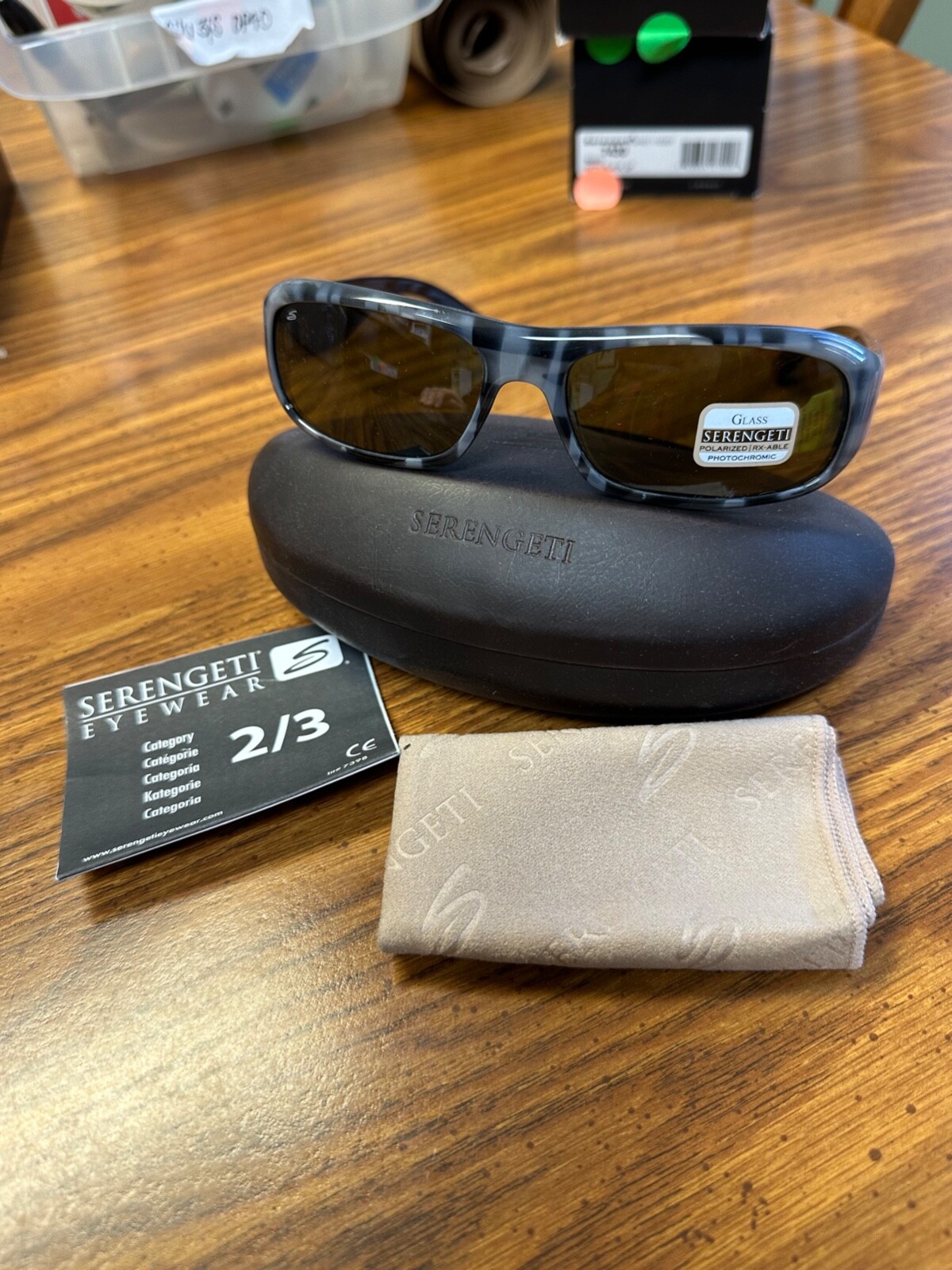 Serengeti Sunglasses 7450 Genova Gray Plaid Japan Polarized Sunglasses