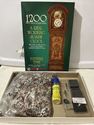 Bits and Pieces Puzzle Father Time Working Jigsaw Clock 1001 of 1200 Pieces Flaw