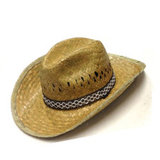 Cappello in paglia naturale mod cowboy taglie 56 58 60 made in Italy