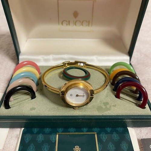 GUCCI Watch Gold Bangle Change Bezel 