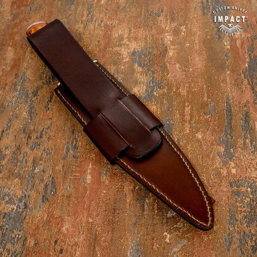1-OF-A-KIND IMPACT CUTLERY CUSTOM D2 TOOL STEEL BOWIE KNIFE CAMEL BONE HANDLE - Picture 12 of 12