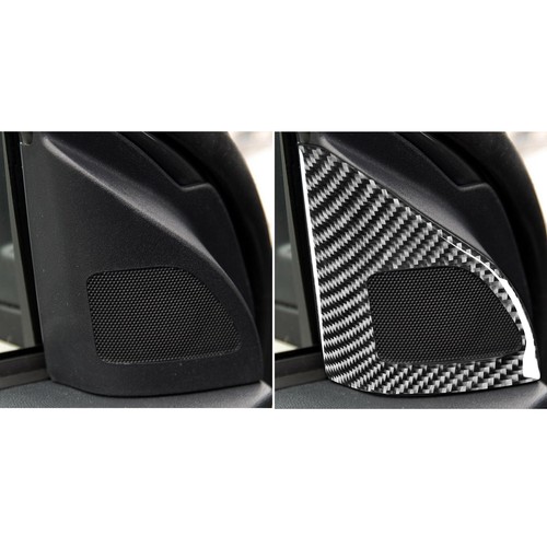 2Pcs Carbon Fiber Loudspeaker Cover Trim For Mitsubishi Lancer 2008-2015 Type A - Picture 8 of 11