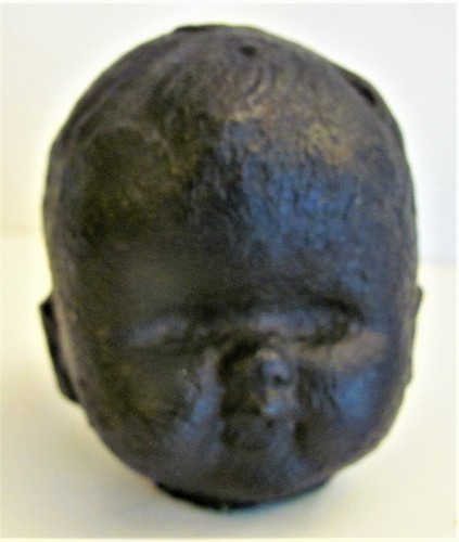 Antique VTG Baby Doll Head Metal Cast Iron Mold Industrial Steampunk Oddities 3" - Picture 3 of 8