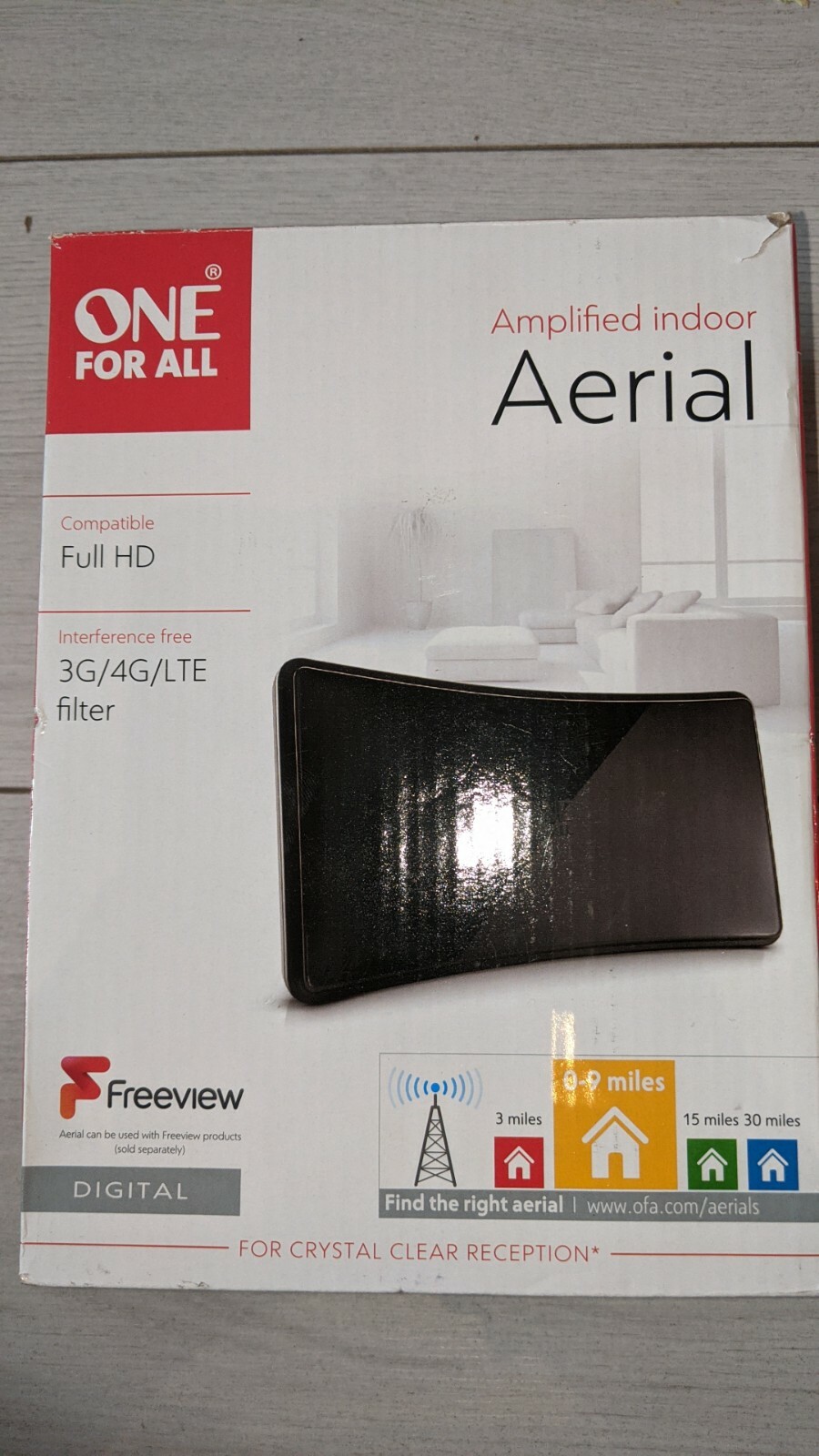 ONE FOR ALL SV9420 Design Amplified Indoor TV Aerial eBay