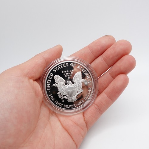 2002 W U.S Mint American Eagle Silver Proof Dollar Coin with Velvet Case - Picture 8 of 10