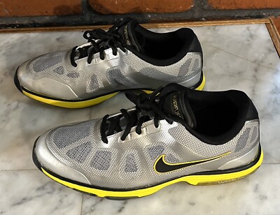 Nike Hyperfuse Lunarlon Spikeless Golf Shoes Men's 8 Silver Yellow 483841-003