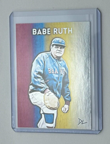 Babe Ruth Platinum Plated Limited Artist Signed "Boston Braves" Trading Card 1/1