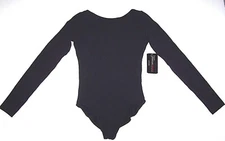 Theatricals Dancewear Leotard Bodysuit LS Long Slv V-Back TH5560 Black New Girl
