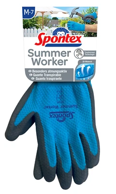 Guanto da giardino Spontex Summer Worker traspirante blu - grigio taglia M - XL