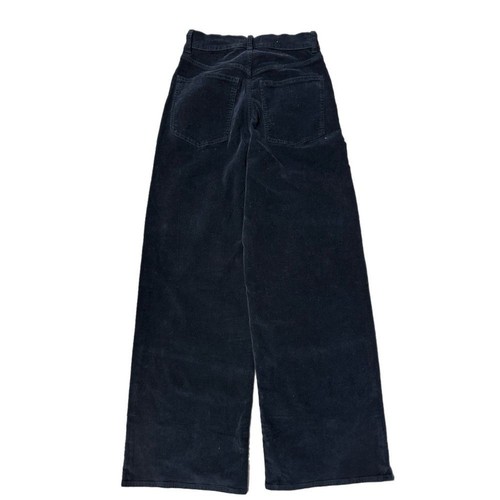 Madewell NWT The SuperWide Leg Pant in Corduroy Black Size 24 - Picture 3 of 11