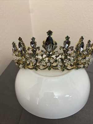 Vintage Rhinestone Crystal Headband - Baroque Jeweled Hair Accessory Baroque Headband Rhinestone Crystal Jeweled Embellished Wide  main image 4