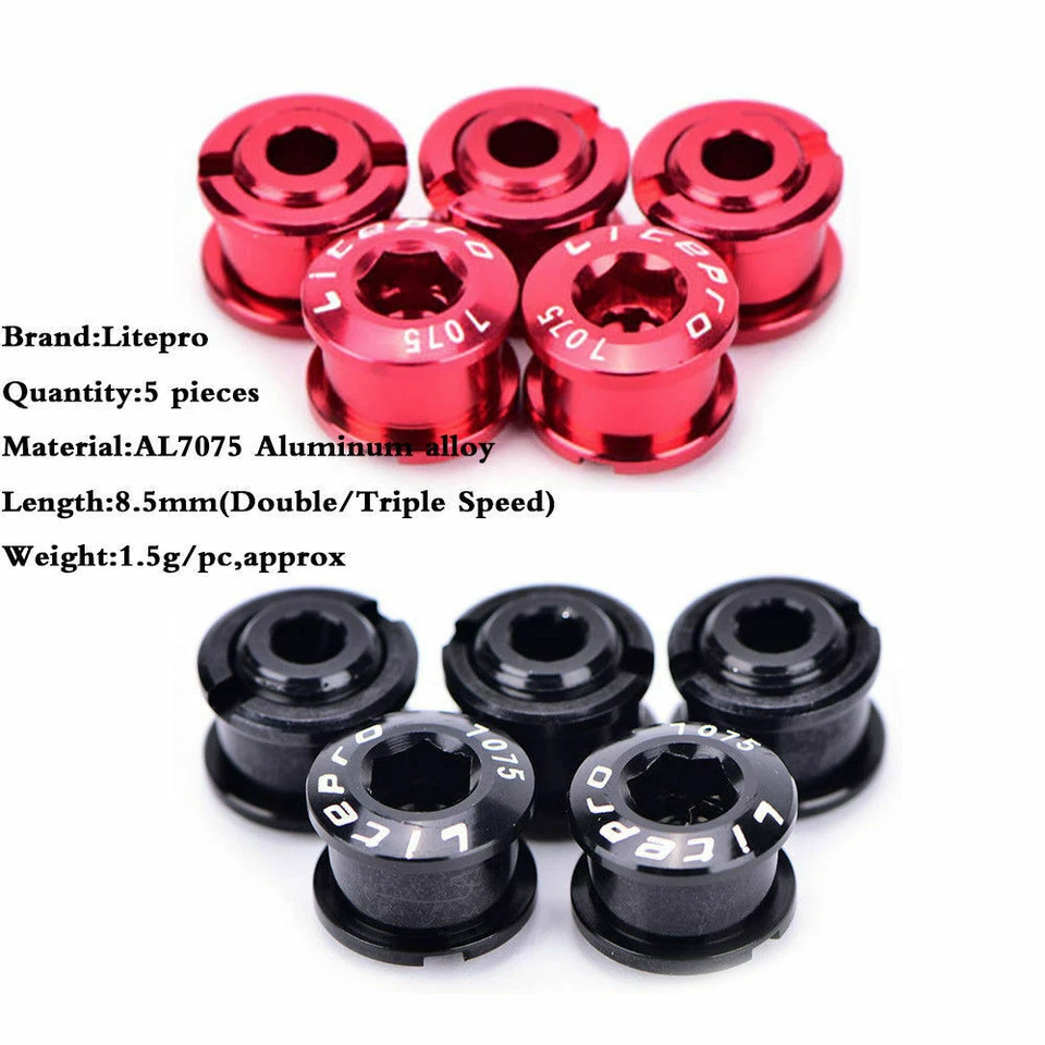 US Aluminum MTB Road BMX Bike Bolts Single Double Triple Chainring Screws 4/5pcs - Image 4 of 4