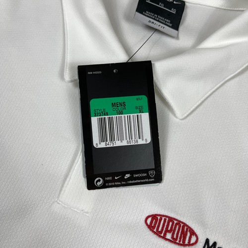 Nike Polo Shirt Mens XL White Dri Fit Golf Marine Boating Boat Paint NWT - Picture 9 of 12